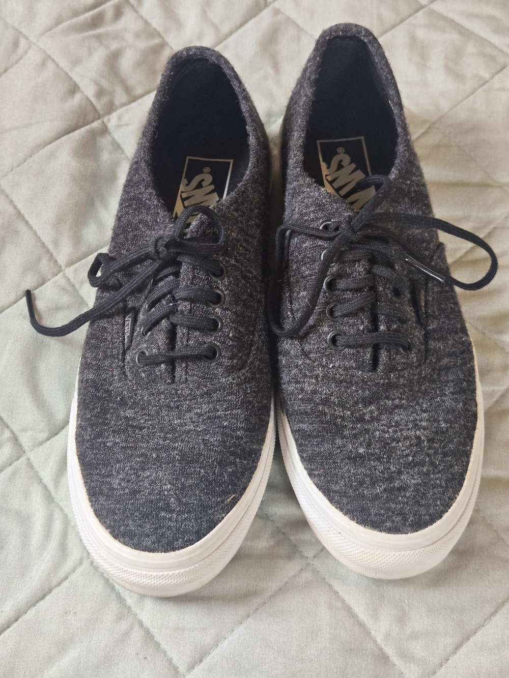 Vans Men’s Charcoal Knit Lace-Up Sneakers